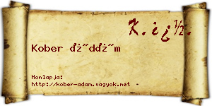 Kober Ádám névjegykártya